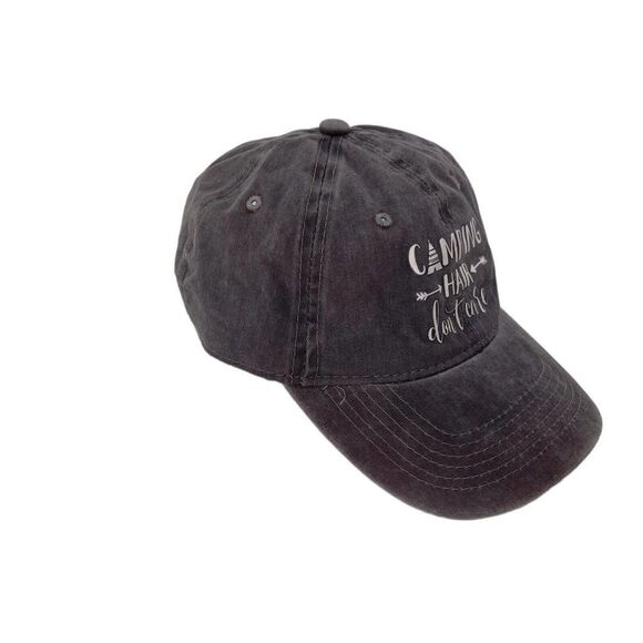Camping Baseball Hat Cap Camping Hair Dont Care Womens One Size Gray Casual Hat - Picture 2 of 8